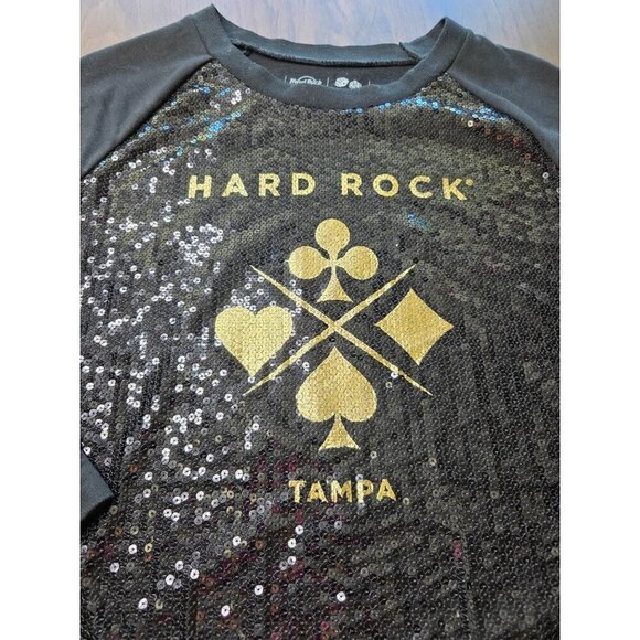 Hard Rock Cafe women's Pullover, black, Sequined Logo, size XL - Picture 4 of 10